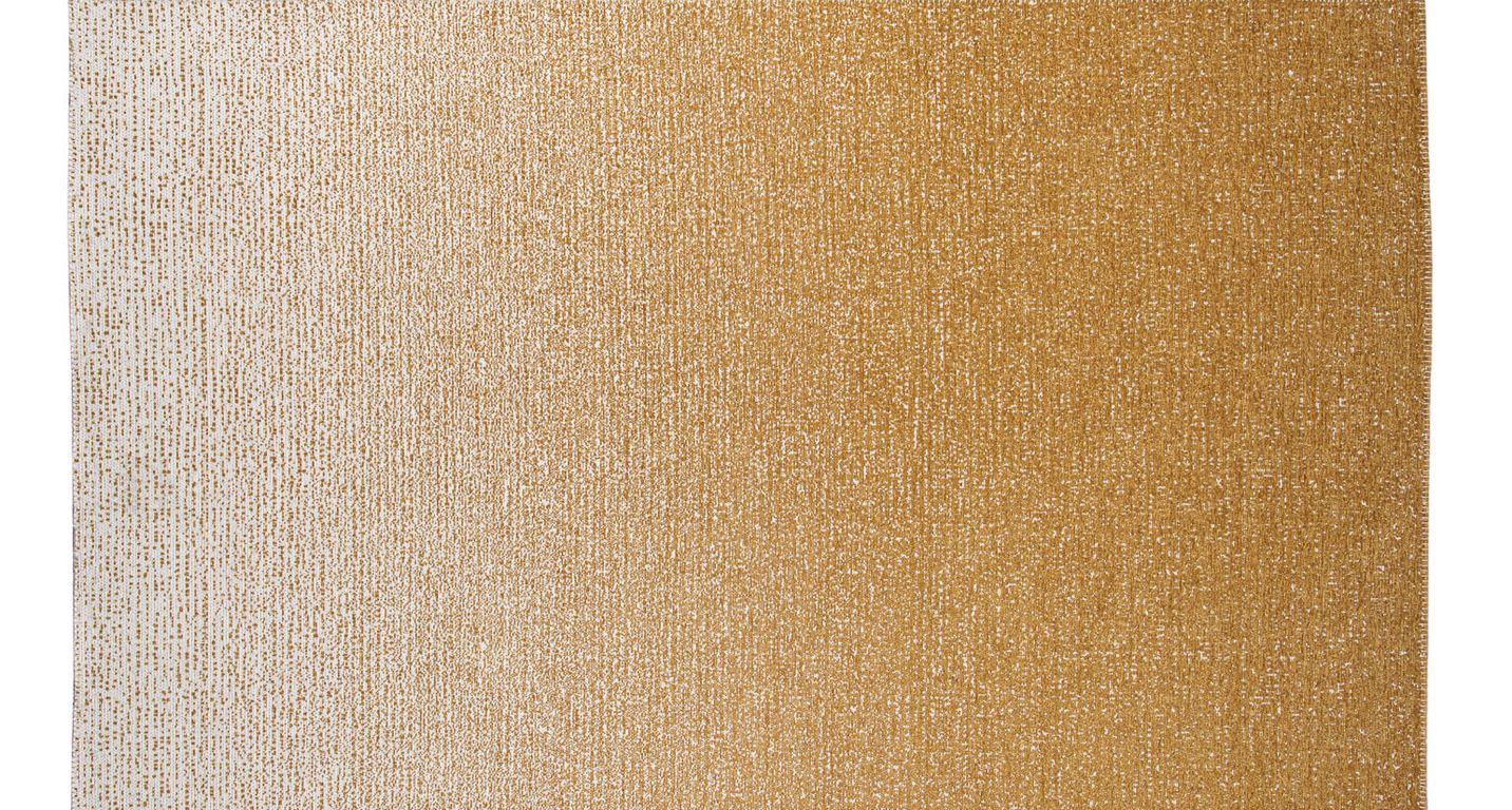 Tapis CHARLIZ , faux-uni  jaune, beige