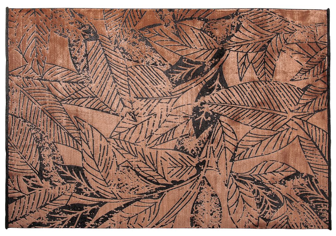 Tapis INGA Esprit, végétal terracotta noir