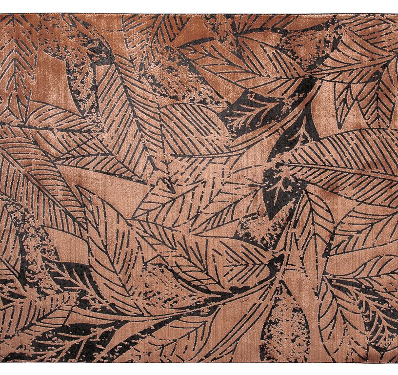 Tapis INGA Esprit, végétal terracotta noir