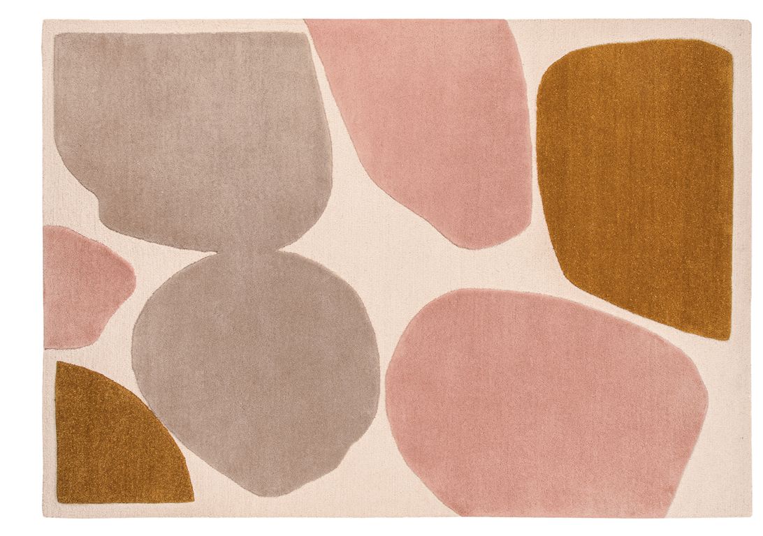 Tapis ASTRID , géométrique  beige rose taupe