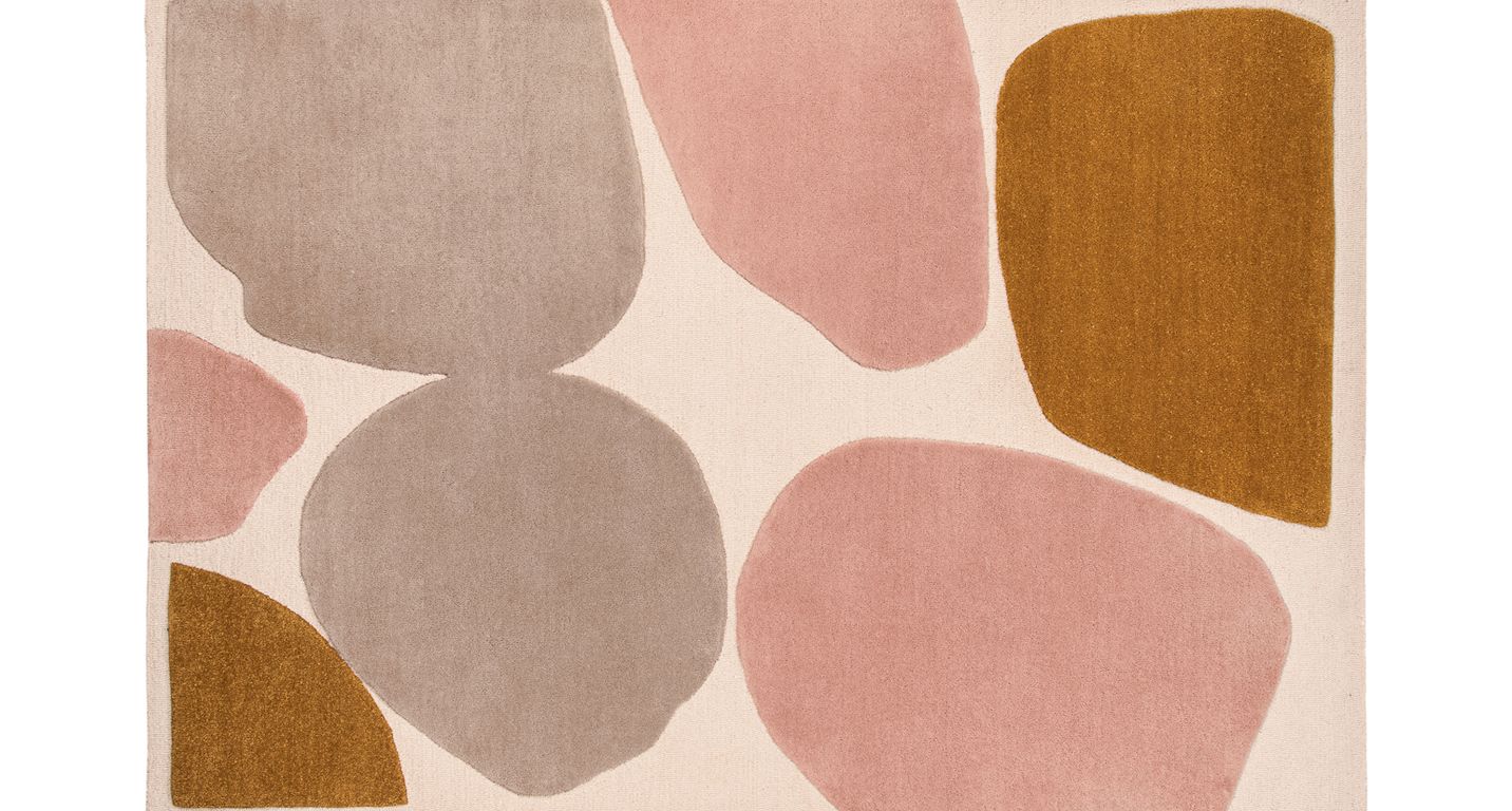 Tapis ASTRID , géométrique  beige rose taupe