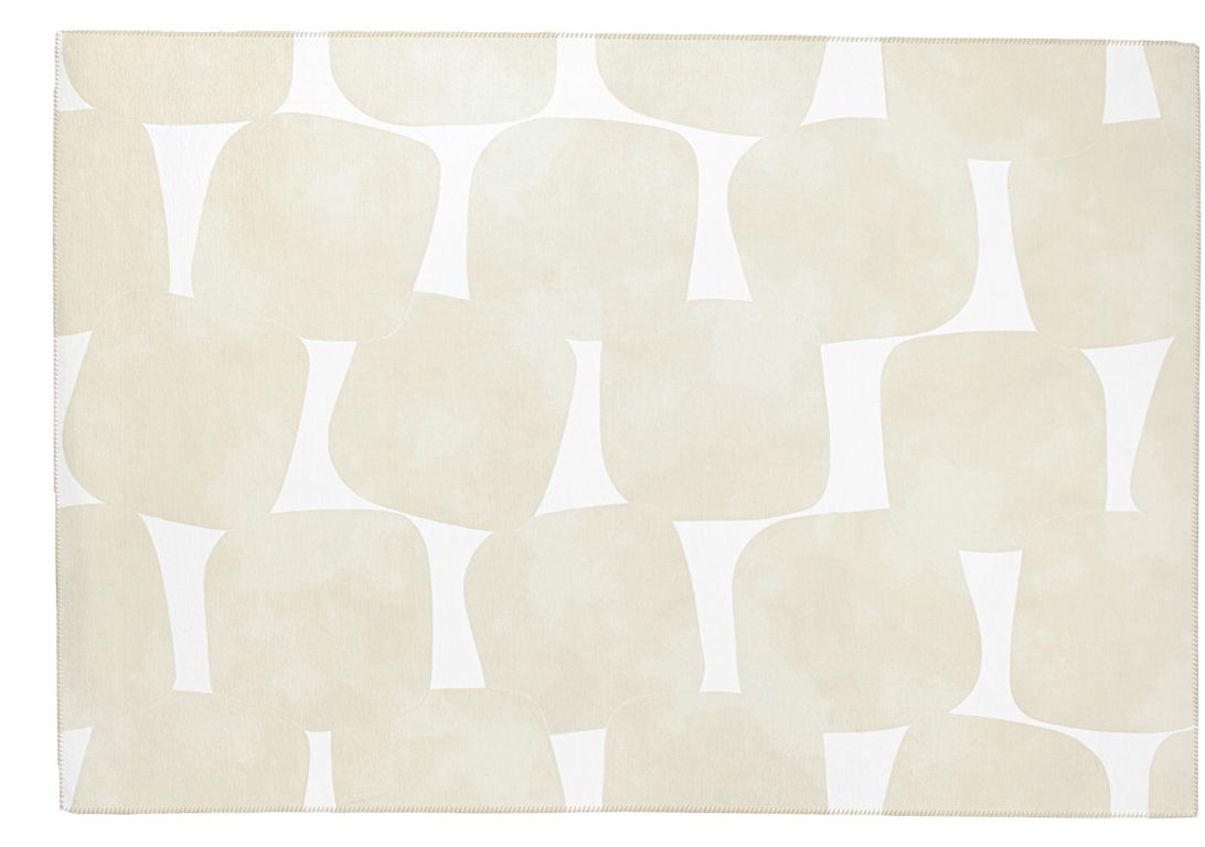 Tapis ARYA , géométrique  beige blanc