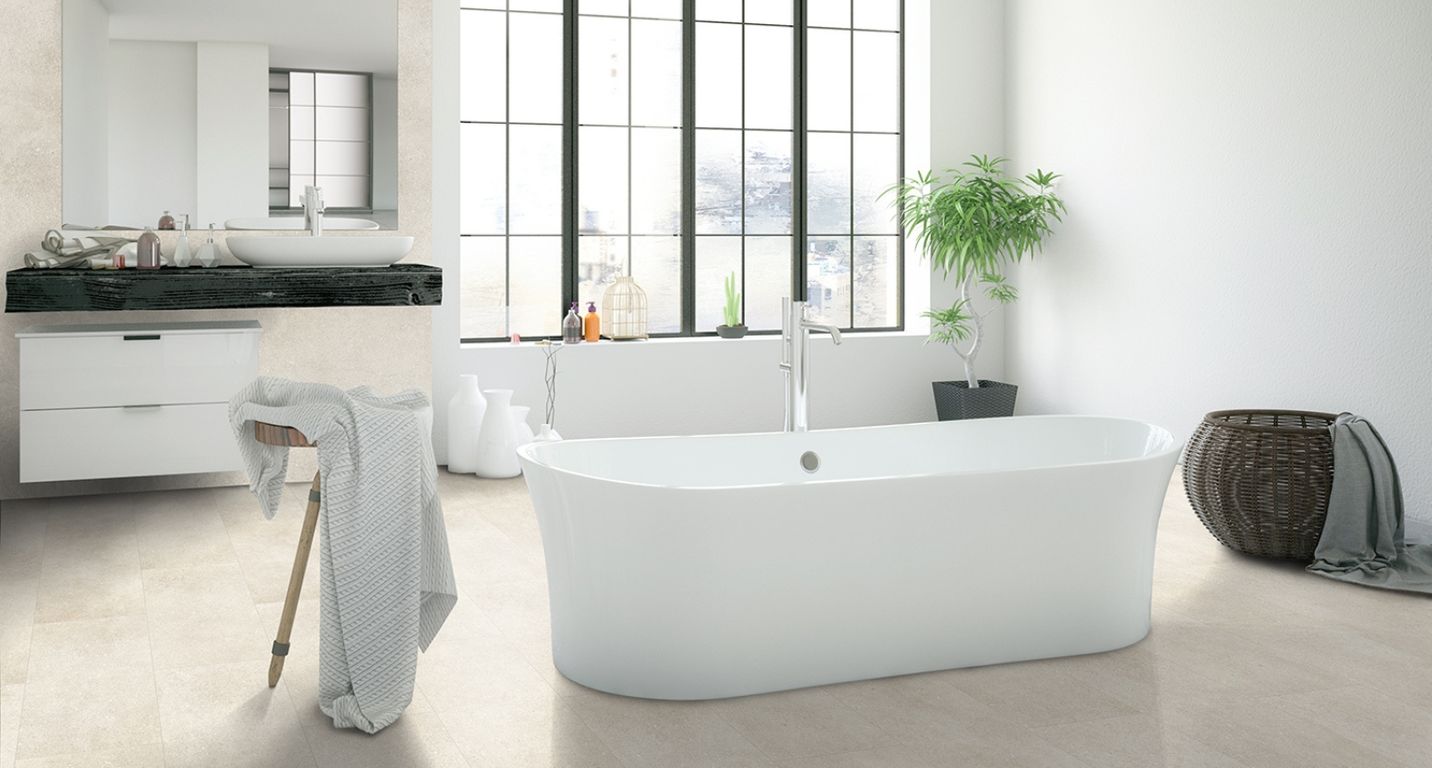 Revêtement minéral composite CERAMIN TILES PANNEAU, beige, dalle 120.20 x 255.00 cm