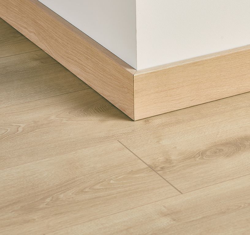 Plinthe hydro , Polystyrène, décor Bois beige, h.8.00 x L. 200.00 cm