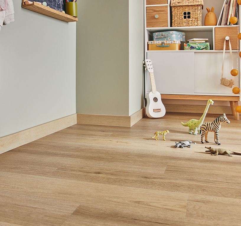 Plinthe hydro , Polystyrène, décor Bois beige, h.8.00 x L. 200.00 cm