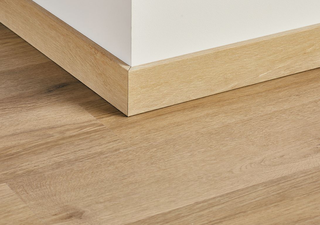 Plinthe hydro , Polystyrène, décor Bois beige, h.8.00 x L. 200.00 cm