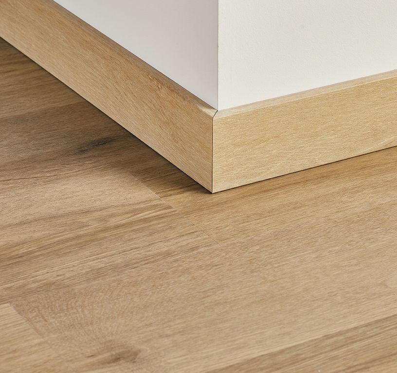 Plinthe hydro , Polystyrène, décor Bois beige, h.8.00 x L. 200.00 cm