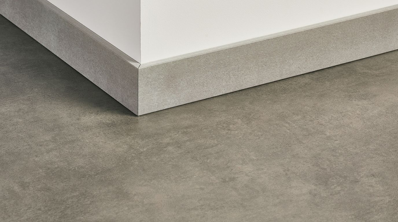 Plinthe hydro , Polystyrène, décor Carrelage gris moyen, h.8.00 x L. 200.00 cm