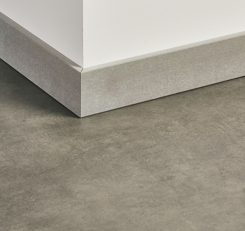 Plinthe hydro , Polystyrène, décor Carrelage gris moyen, h.8.00 x L. 200.00 cm