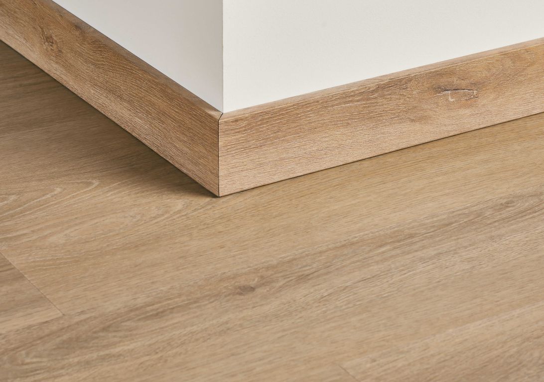 Plinthe hydro , Polystyrène, décor Bois marron, h.8.00 x L. 200.00 cm