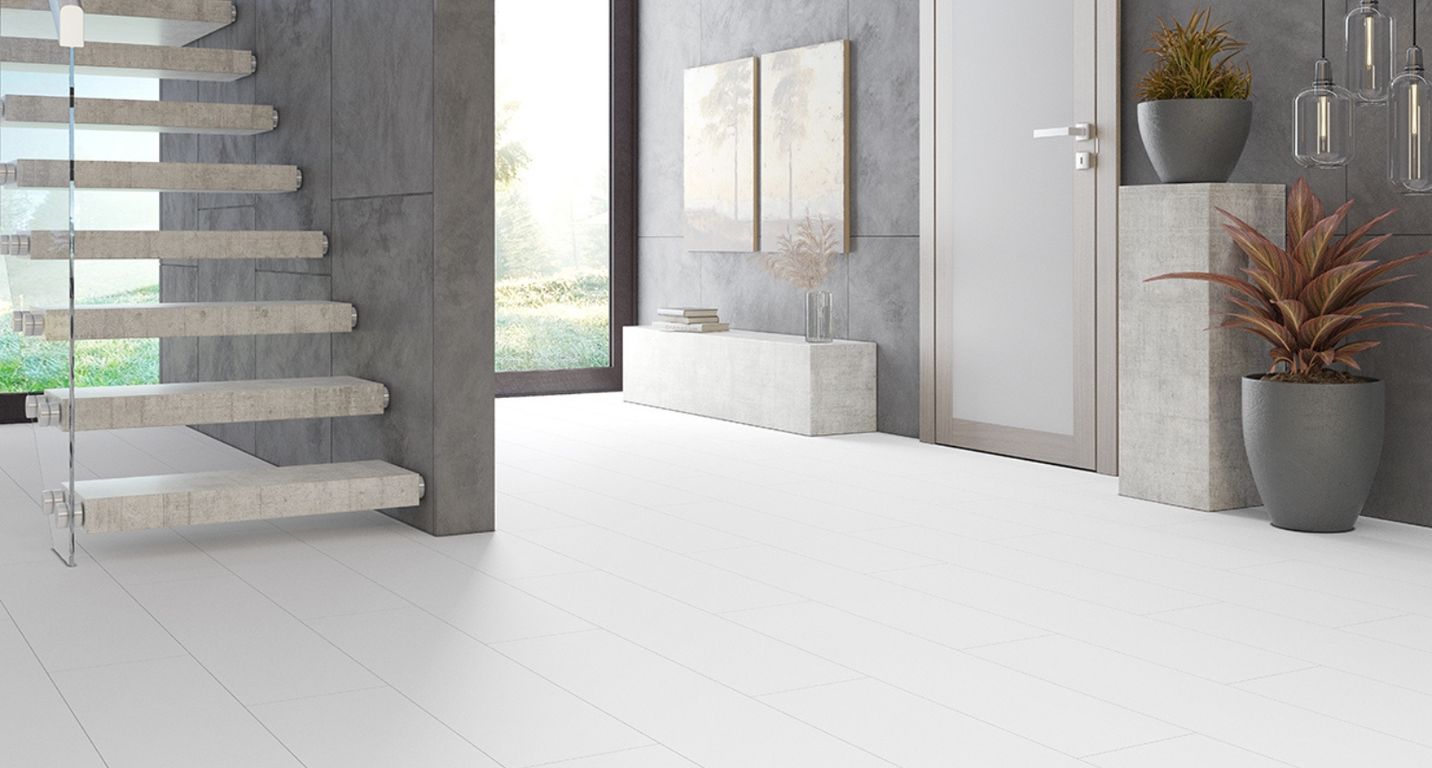 Revêtement minéral composite CERAMIN TILES 40X120, blanc, dalle 39.20 x 118.00 cm