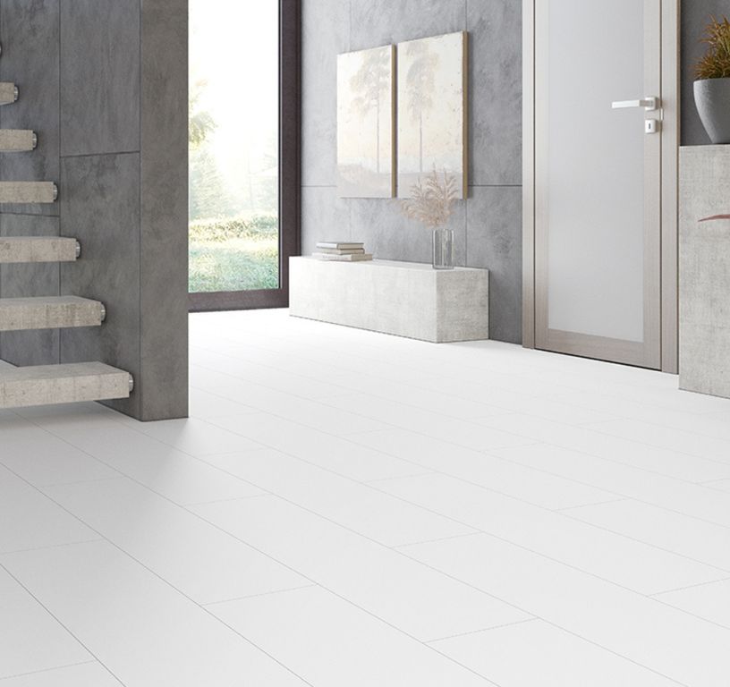 Revêtement minéral composite CERAMIN TILES 40X120, blanc, dalle 39.20 x 118.00 cm