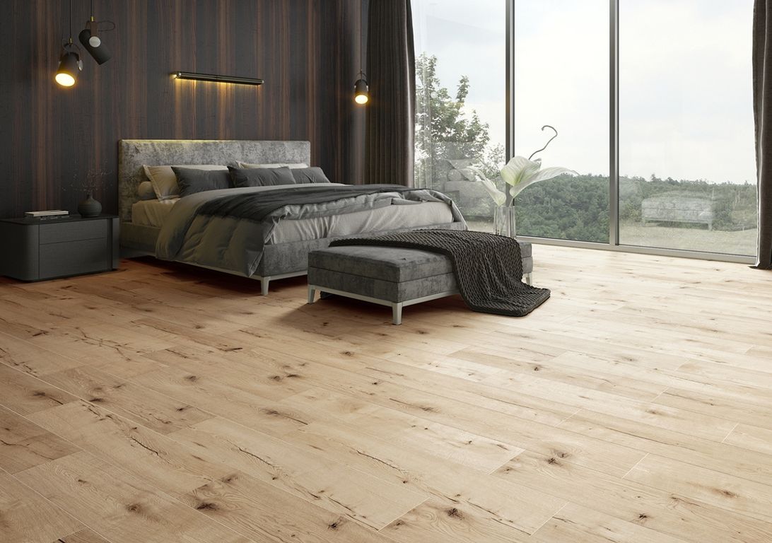 Revêtement minéral composite UNIVERSE WOOD , brut authentique, lame 20.30 x 129.00 cm