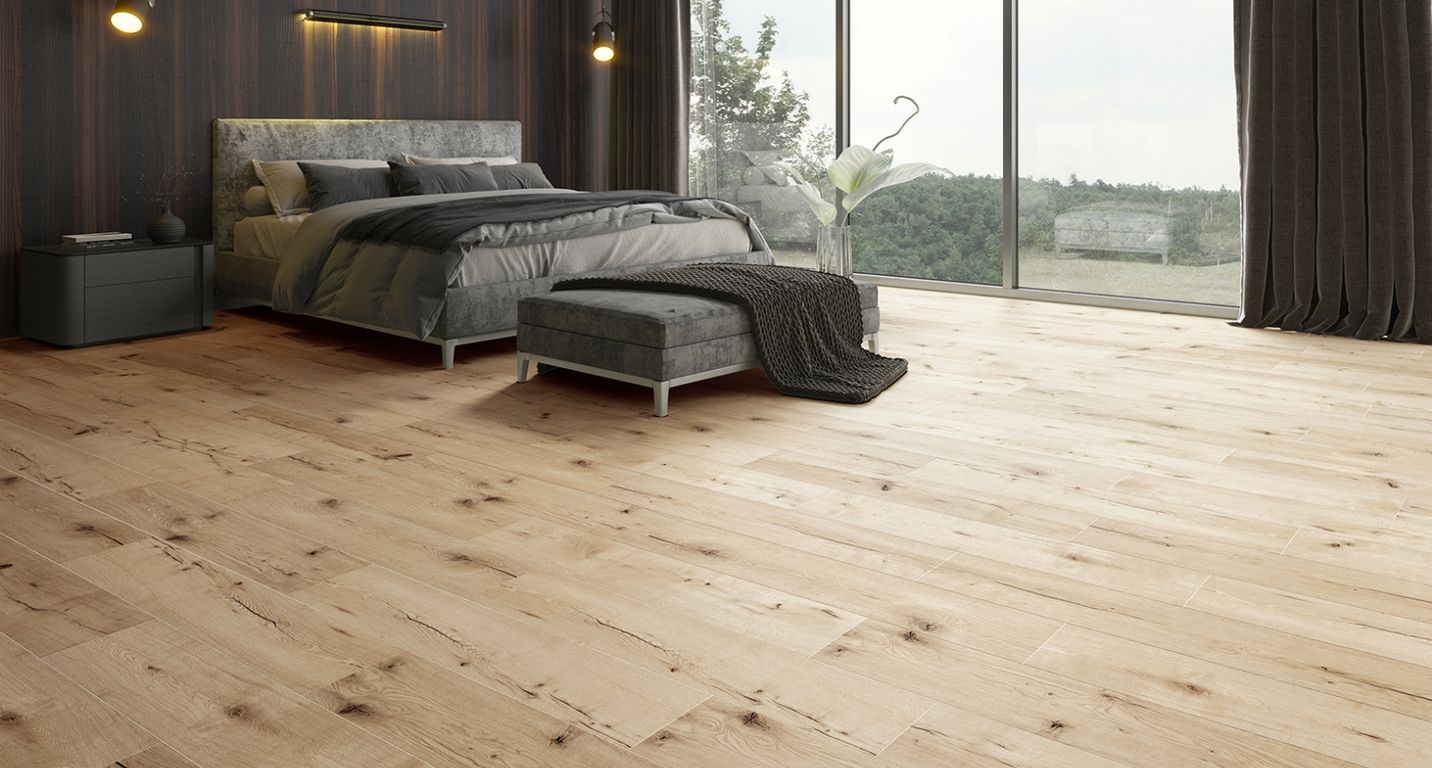 Revêtement minéral composite UNIVERSE WOOD , brut authentique, lame 20.30 x 129.00 cm