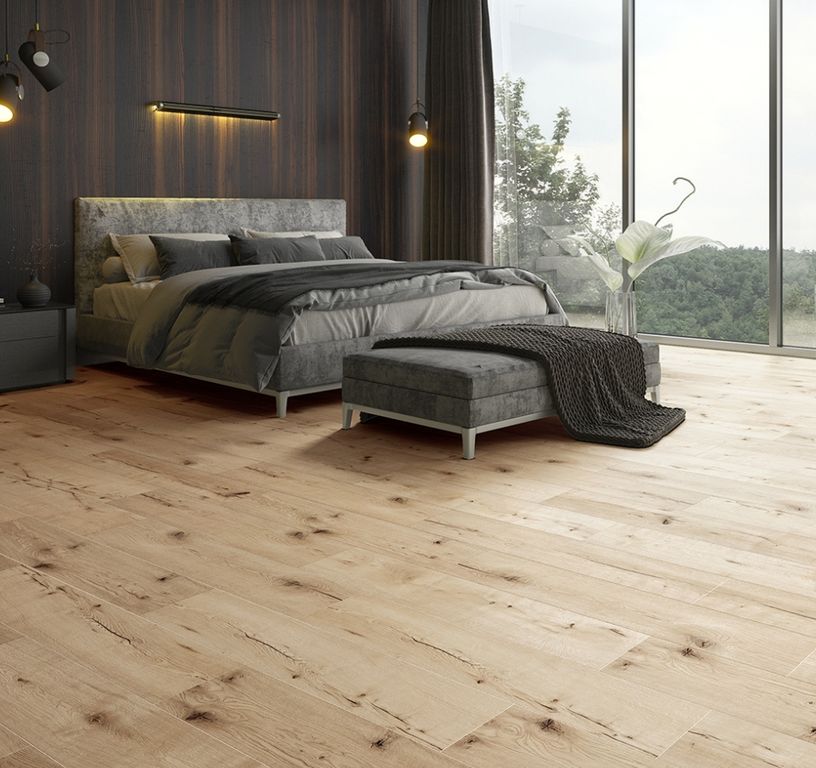 Revêtement minéral composite UNIVERSE WOOD , brut authentique, lame 20.30 x 129.00 cm