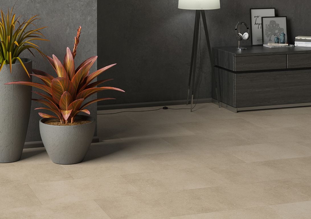 Revêtement minéral composite UNIVERSE TILES, beige, dalle 38.70 x 77.60 cm