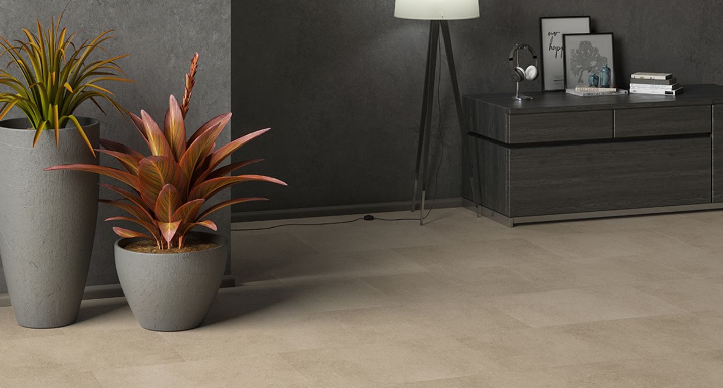 Revêtement minéral composite UNIVERSE TILES, beige, dalle 38.70 x 77.60 cm
