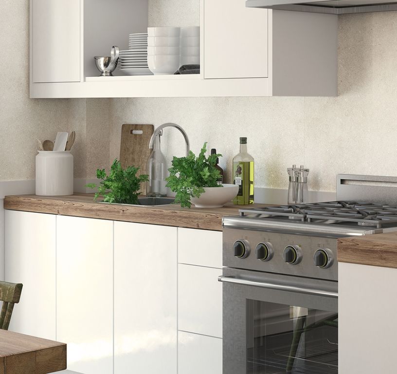 Revêtement minéral composite ENCORE TILES, calcaire, dalle 31.00 x 63.80 cm