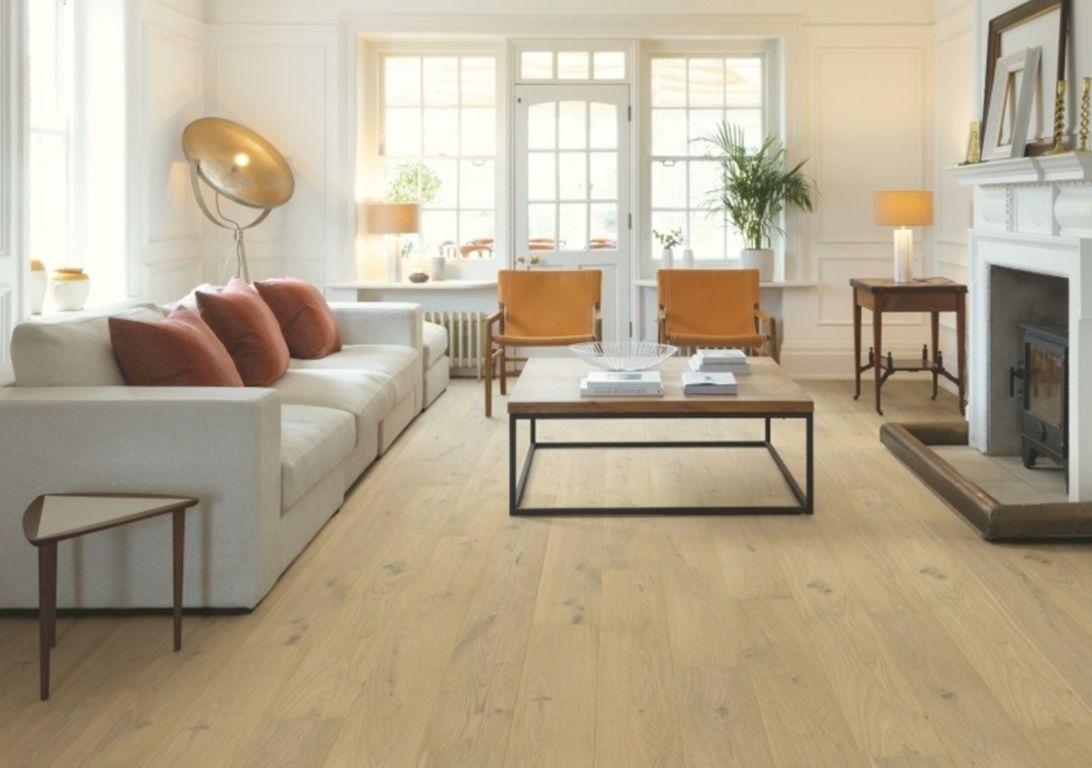 Parquet contrecollé CASCADA NEW 190 CHENE COURANT, chêne blanc, verni, larg. 19.00 cm