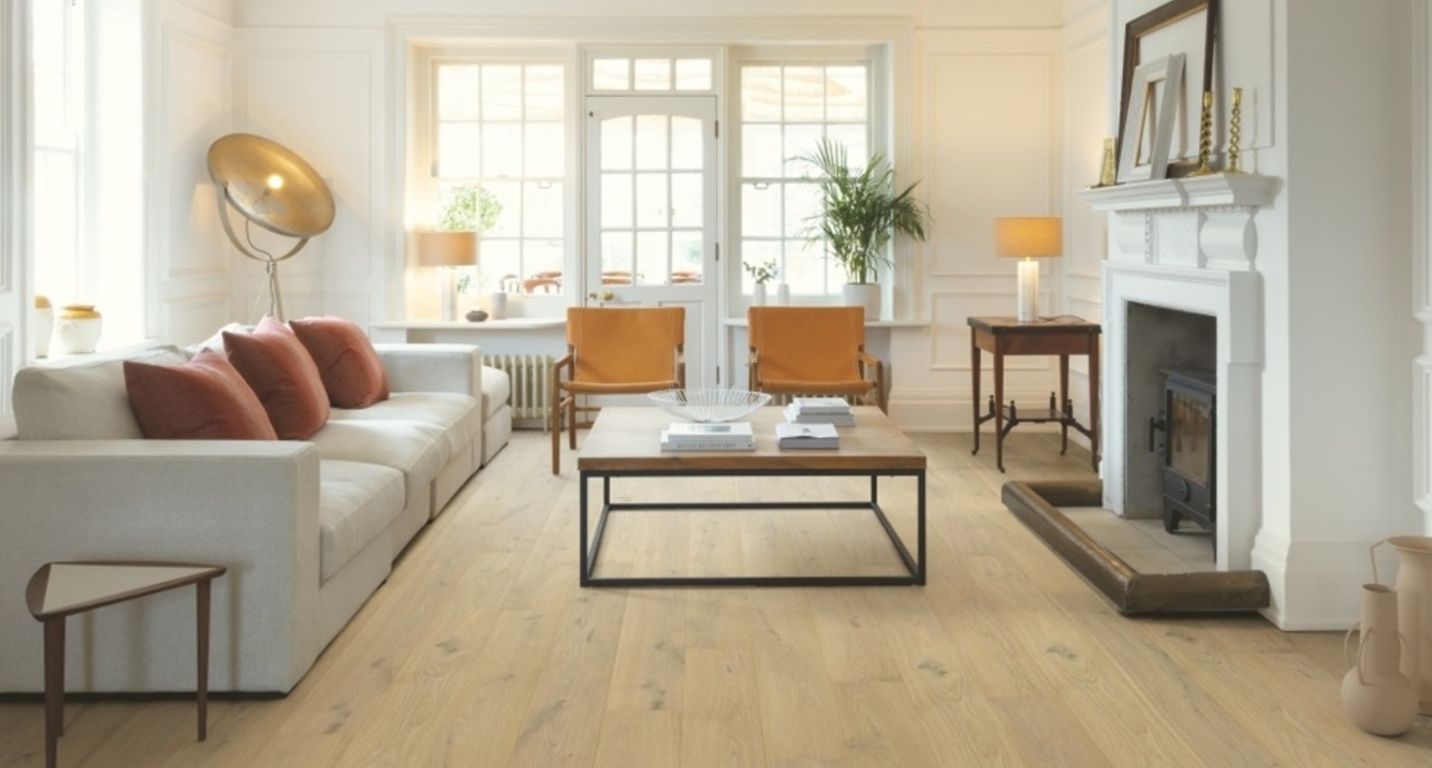 Parquet contrecollé CASCADA NEW 190 CHENE COURANT, chêne blanc, verni, larg. 19.00 cm