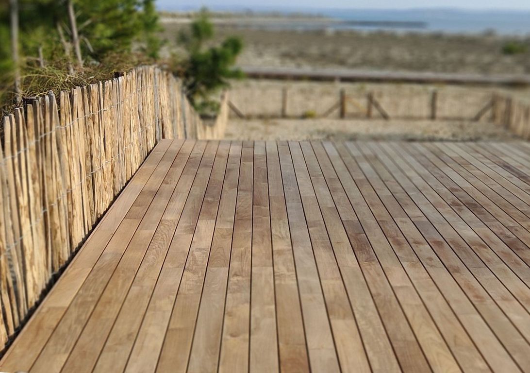 Lame de terrasse TECK NATUREL ABOUTE, 3.15M ,l 12 x L 315 cm