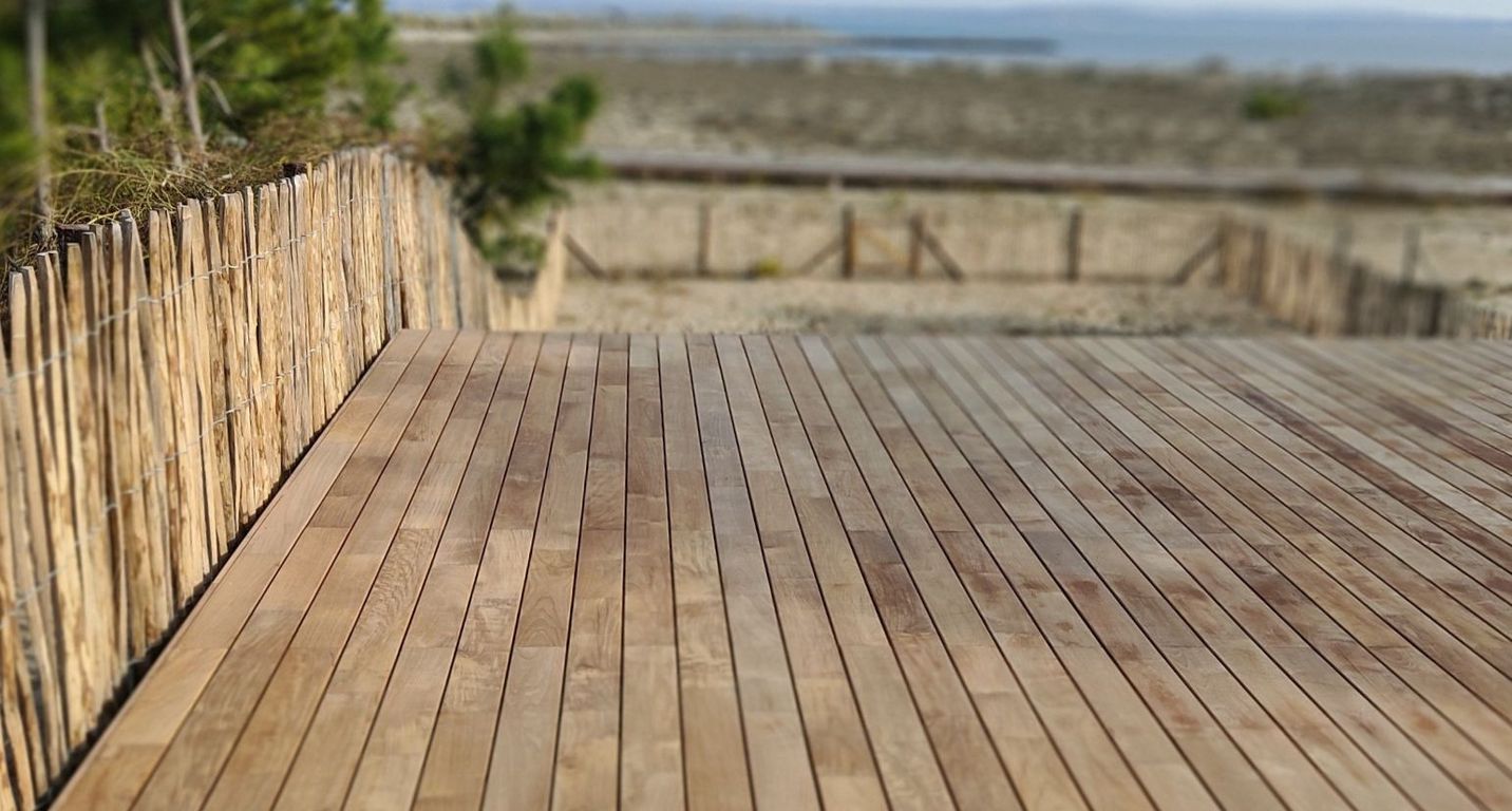 Lame de terrasse TECK NATUREL ABOUTE, 3.15M ,l 12 x L 315 cm