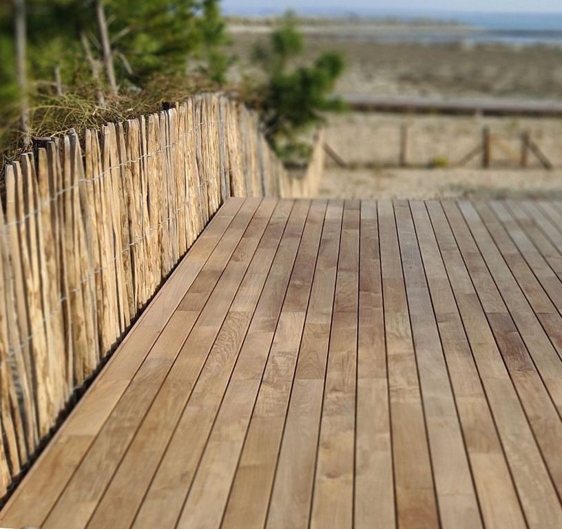 Lame de terrasse TECK NATUREL ABOUTE, 3.15M ,l 12 x L 315 cm