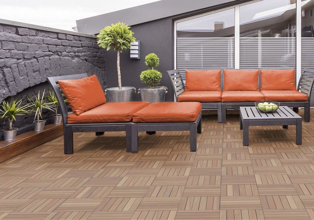 Dalle de terrasse Lot 4 dalles Cumaru, 30x30 ,l 30 x L 30 cm