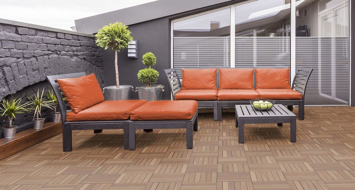 Dalle de terrasse Lot 4 dalles Cumaru, 30x30 ,l 30 x L 30 cm