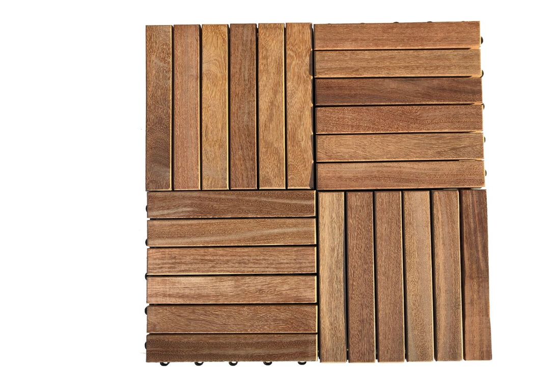 Dalle de terrasse Lot 4 dalles Cumaru, 30x30 ,l 30 x L 30 cm