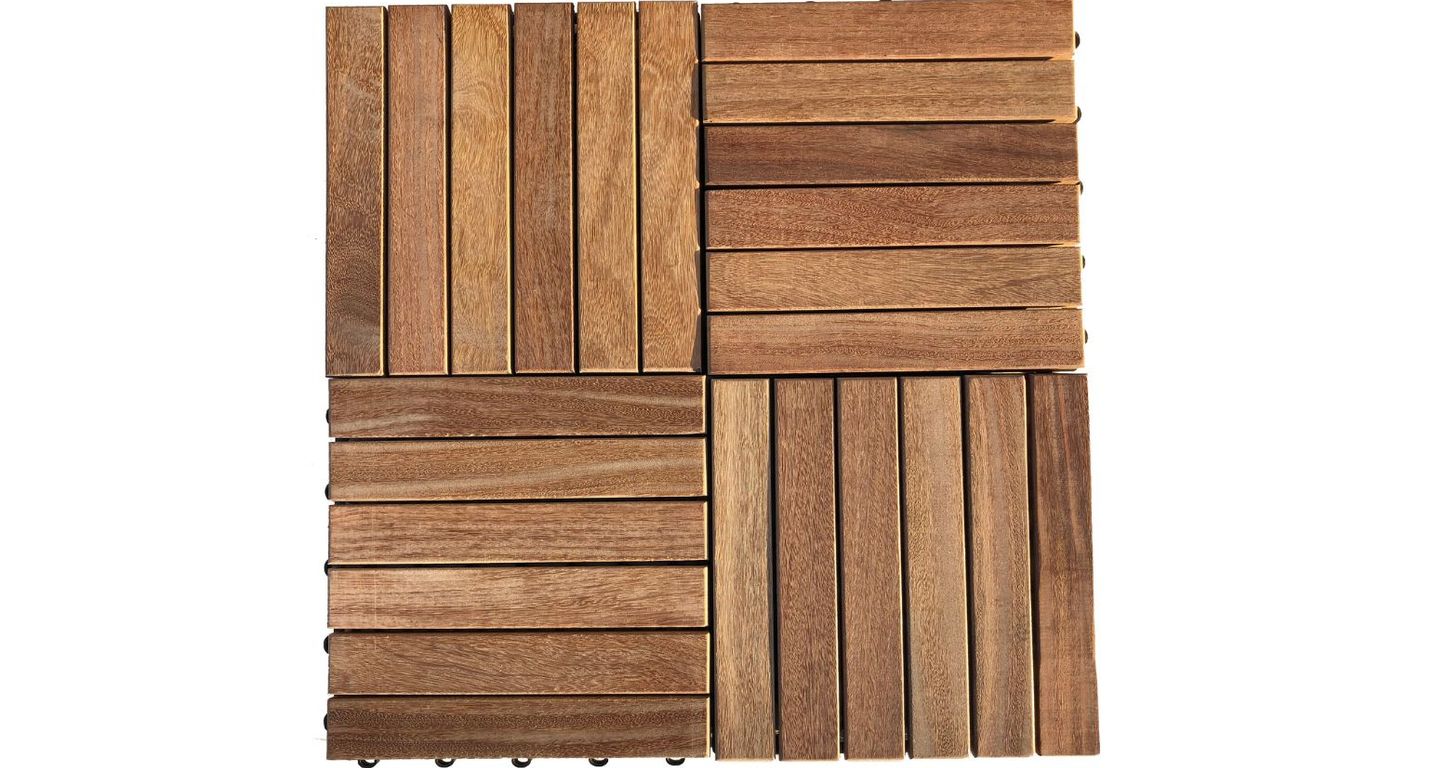 Dalle de terrasse Lot 4 dalles Cumaru, 30x30 ,l 30 x L 30 cm