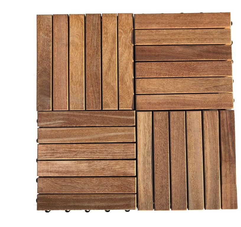 Dalle de terrasse Lot 4 dalles Cumaru, 30x30 ,l 30 x L 30 cm