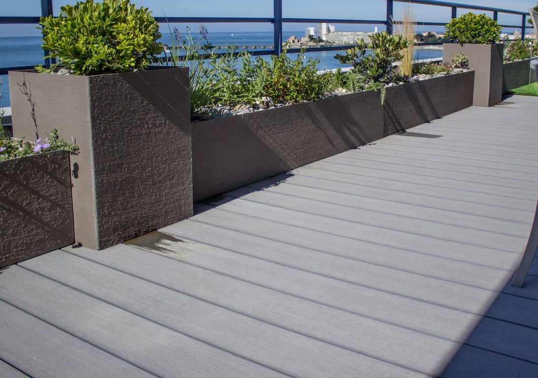 Lame de terrasse BC Gravé Gris, 2.4M ,l 14.50 x L 240 cm