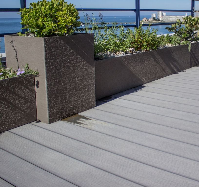 Lame de terrasse BC Gravé Gris, 2.4M ,l 14.50 x L 240 cm