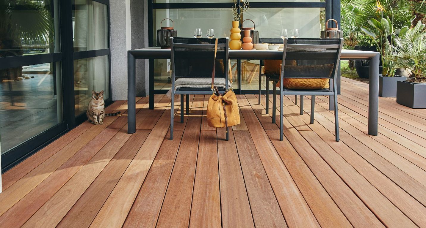 Lame de terrasse Bangkirai Naturel, 2.10M ,l 14.50 x L 210 cm