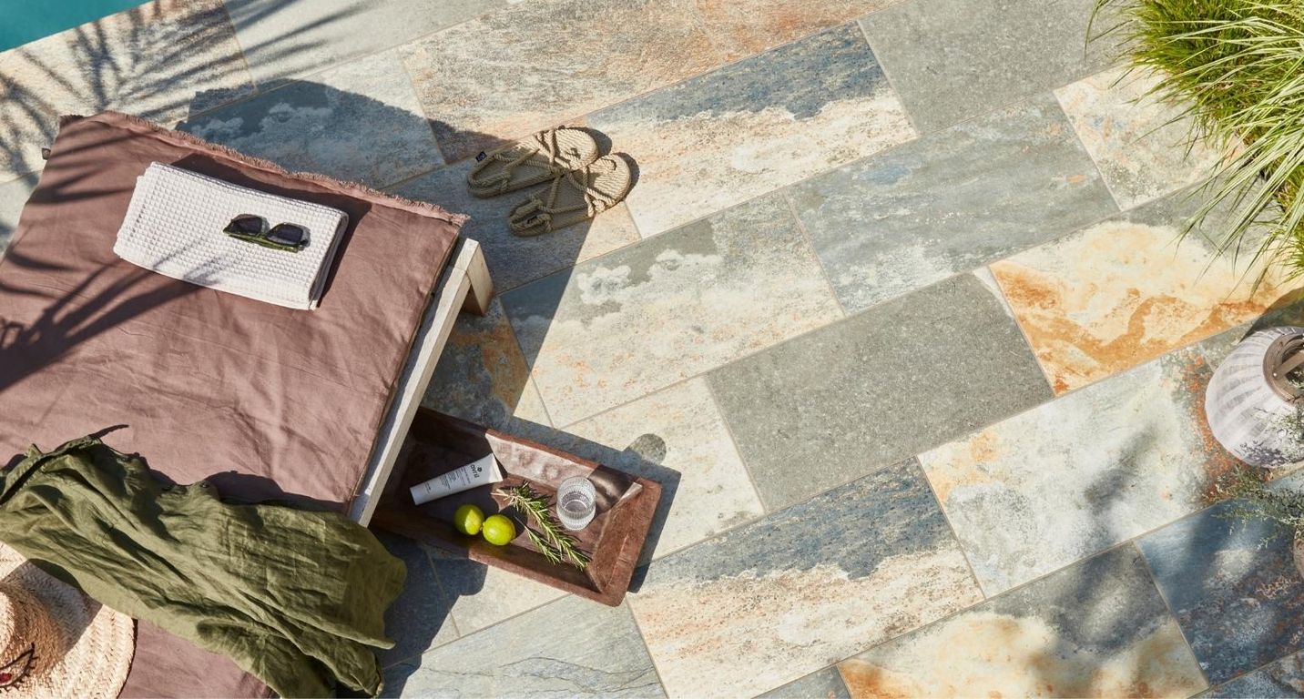 Carrelage ASPEN PIERRE BALI VERT, aspect pierre vert, dim 30.00 x 60.00 cm