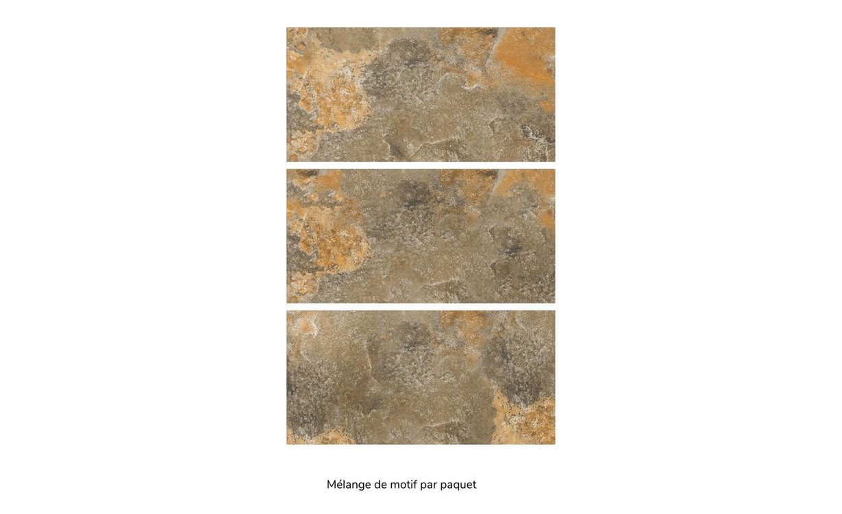 Carrelage ASPEN PIERRE BALI MARRON, aspect pierre marron, dim 60.00 x 30.00 cm