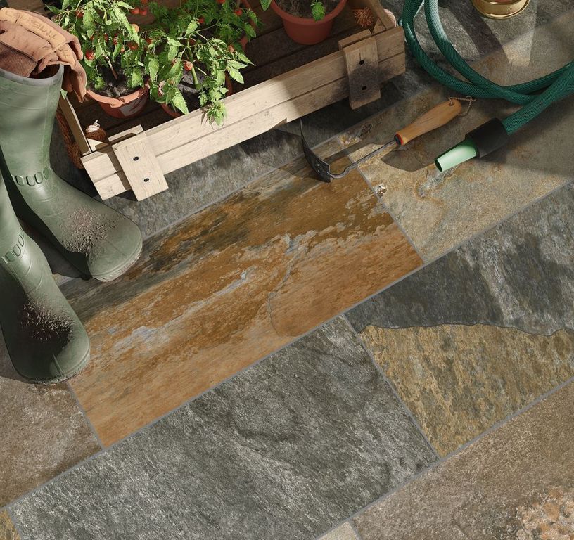 Carrelage ASPEN PIERRE BALI MULTICOLORE, aspect pierre multicolore, dim 30.00 x 60.00 cm