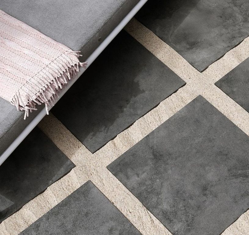 Dalle carrelage 20mm QUESNOY GRIS 20mm, aspect béton gris, dim 60.00 x 60.00 cm