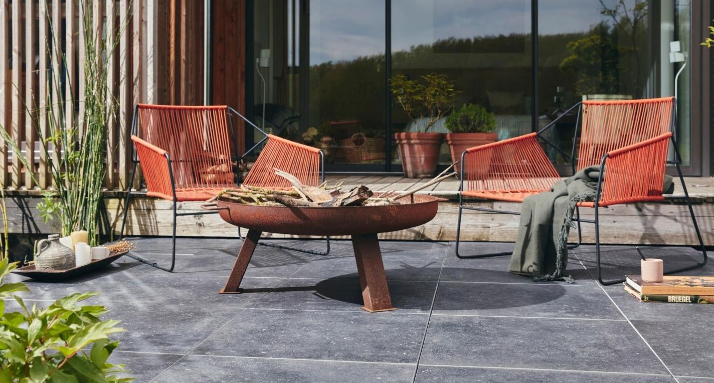 Dalle carrelage 20mm GMP PIERRE BLEUE 20mm, aspect pierre carbone, dim 60.00 x 60.00 cm