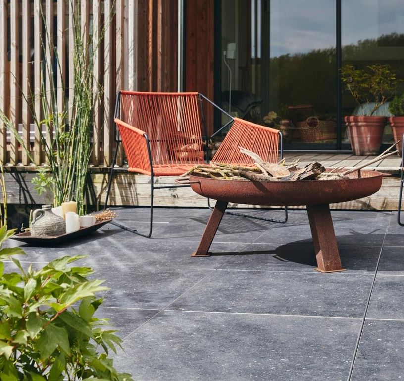 Dalle carrelage 20mm GMP PIERRE BLEUE 20mm, aspect pierre carbone, dim 60.00 x 60.00 cm