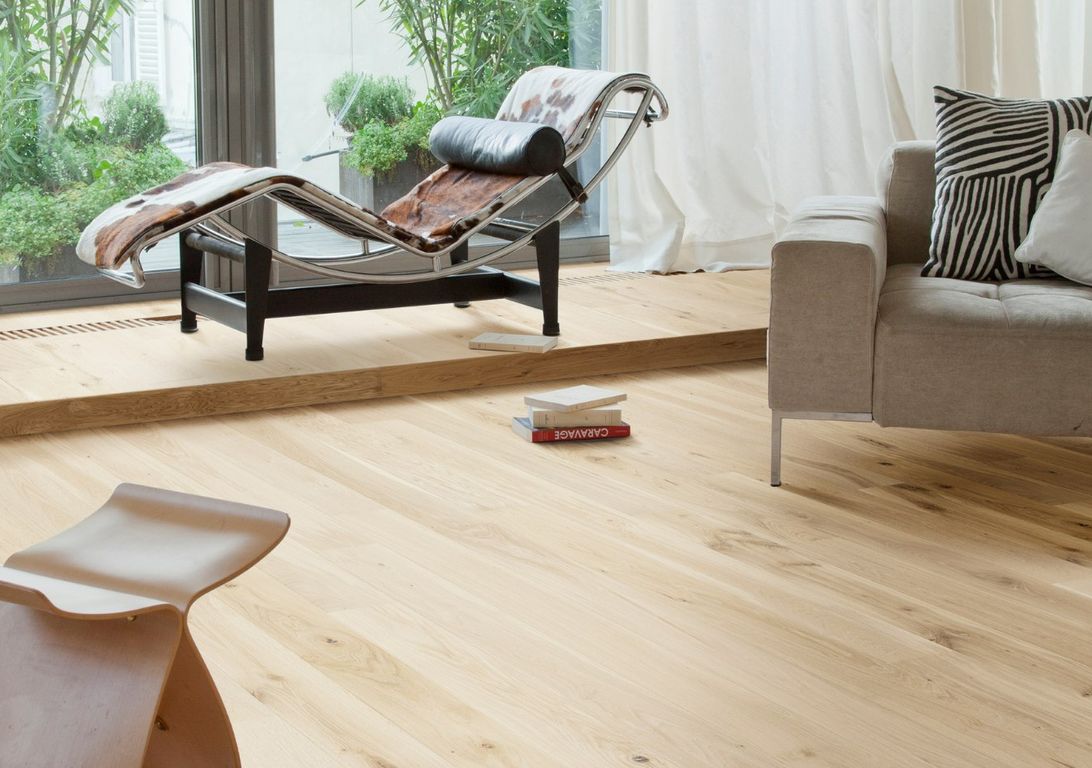 Parquet contrecollé Empire 187 CHENE AUTHENTIQUE, chêne blanc, verni, larg. 18.70 cm