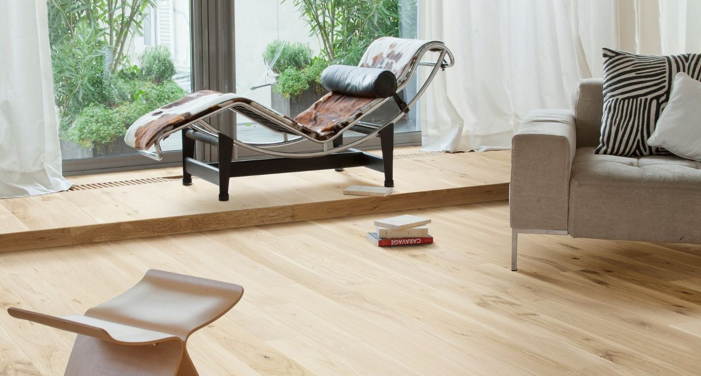 Parquet contrecollé Empire 187 CHENE AUTHENTIQUE, chêne blanc, verni, larg. 18.70 cm