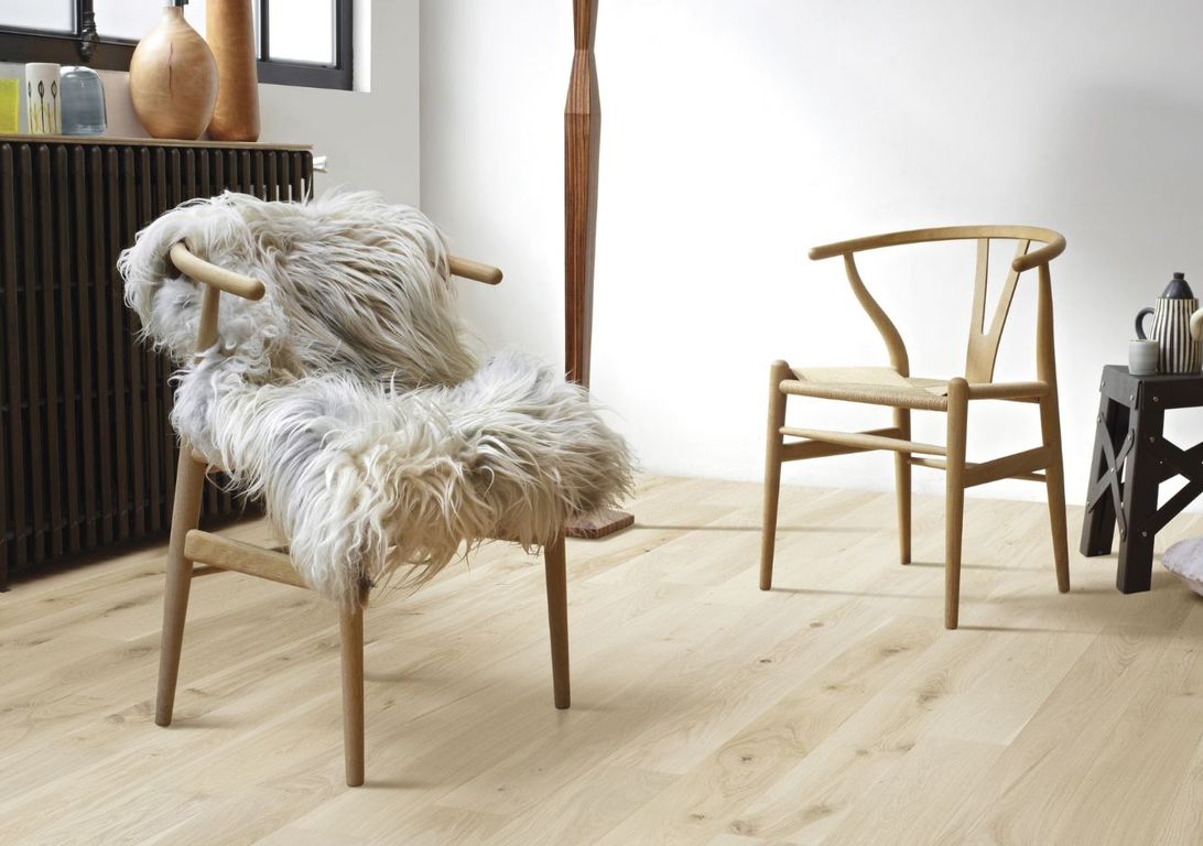 Parquet contrecollé Empire 164 CHENE AUTHENTIQUE, chêne blanc, verni, larg. 16.40 cm