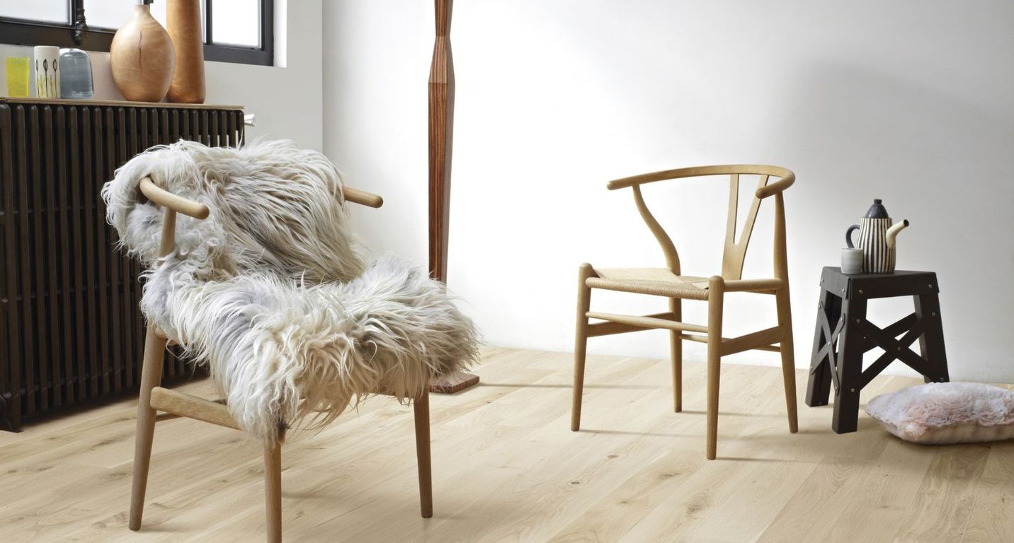 Parquet contrecollé Empire 164 CHENE AUTHENTIQUE, chêne blanc, verni, larg. 16.40 cm