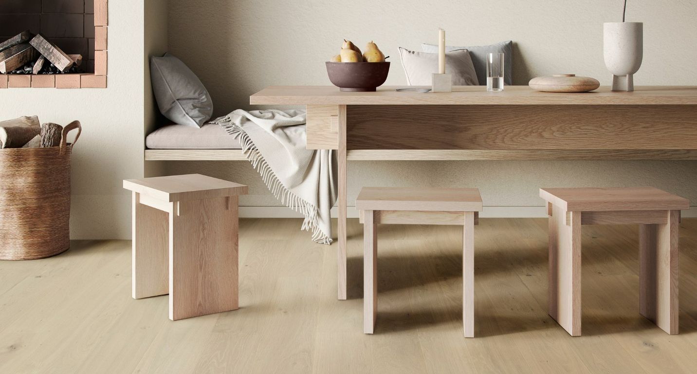 Revêtement sol bois PARKWOOD 185 CHENE COURANT, chêne marron clair, verni breveté, larg. 18.50 cm