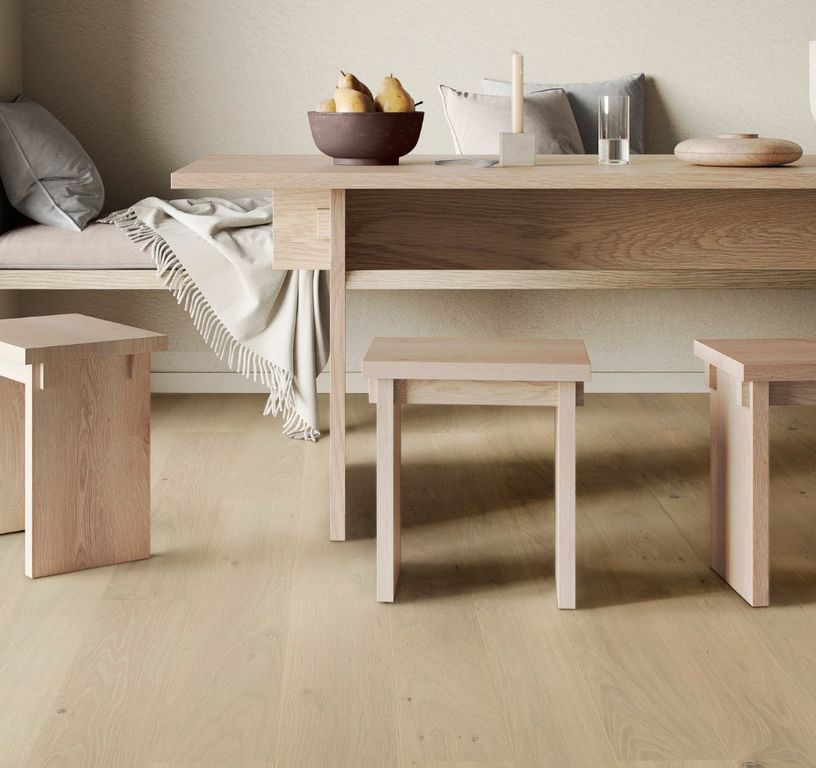 Revêtement sol bois PARKWOOD 185 CHENE COURANT, chêne marron clair, verni breveté, larg. 18.50 cm