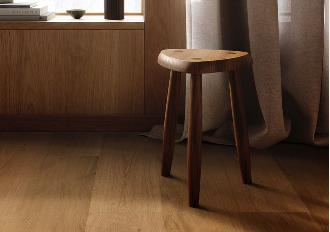 Revêtement sol bois PARKWOOD 185 CHENE COURANT, chêne marron clair, verni breveté, larg. 18.50 cm