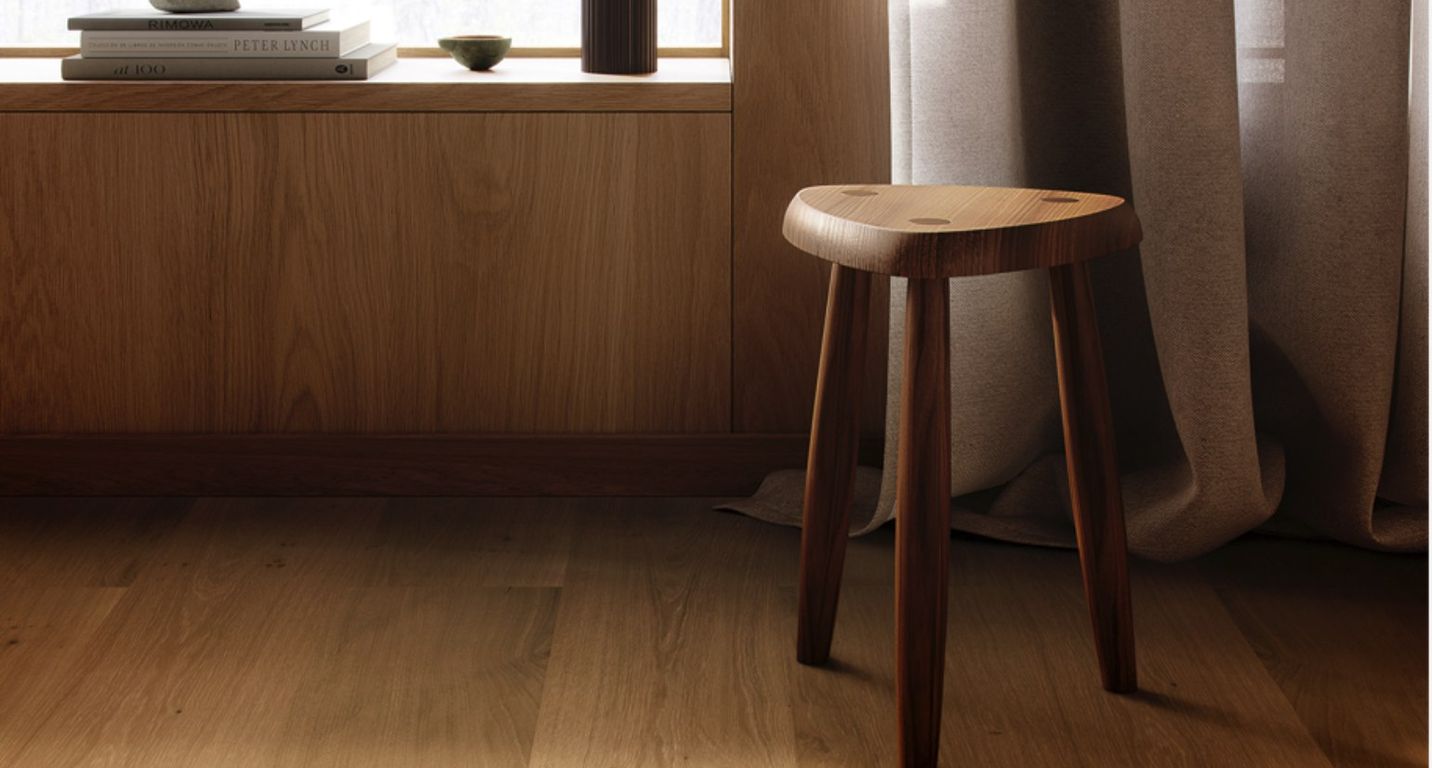 Revêtement sol bois PARKWOOD 185 CHENE COURANT, chêne marron clair, verni breveté, larg. 18.50 cm