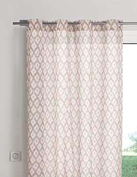 Voilage prêt à poser PAP IKAT, col bleu, dim 140.00 x 260.00 cm